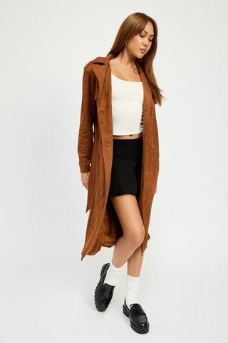 SUEDE TRENCH COAT