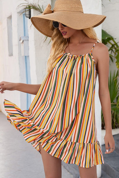 “Lily” Yellow Striped Dress