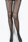 Women's Spaced  Bow Pattern Fashion Tights - Black